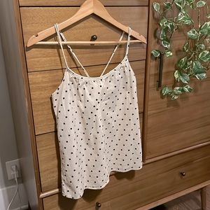 Madewell Broadway & Broome Polka Dot Blouse with Cross Back